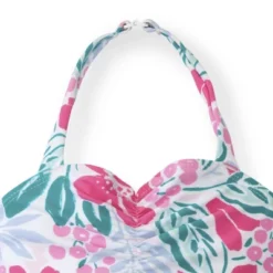 Hope & Henry Girls' Floral Ruched Halter Swimsuit, Kids