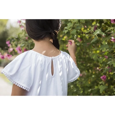 Hope & Henry Girls' Flutter Top With Crochet Dot Trim, Infant 3 Hope & Henry Girls' Flutter Top With Crochet Dot Trim, Infant