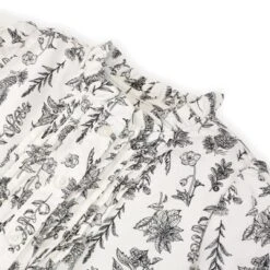 Hope & Henry Girls' Long Sleeve Ruffle Neck Button Down Blouse With Pintucking , Infant