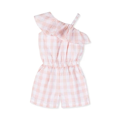 Hope & Henry Girls' One Shoulder Flounce Romper, Infant 8 Hope & Henry Girls' One Shoulder Flounce Romper, Infant - Image 6