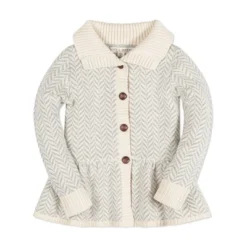 Hope & Henry Girls' Long Sleeve Flounce Collar Button Front Peplum Sweater, Infant -Hope & Henry Sales GUEST 0df2e50a b8d7 4044 8476 033fe15db752