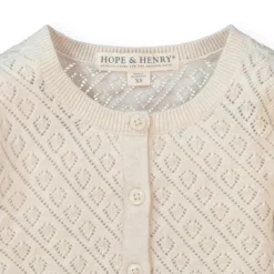 Hope & Henry Girls' Organic Cotton Cropped Pointelle Cardigan, Infant