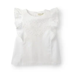 Hope & Henry Girls' Flutter Sleeve Eyelet Top, Infant -Hope & Henry Sales GUEST 18803f93 1d1e 4797 865f c9a0b593cc61