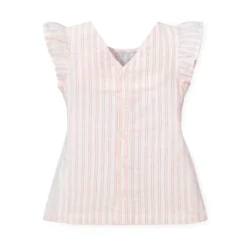 Hope & Henry Girls' Flutter Sleeve Button Back Top, Toddler -Hope & Henry Sales GUEST 25c10dad 7b59 4bba b408 c9fc3f1dec16