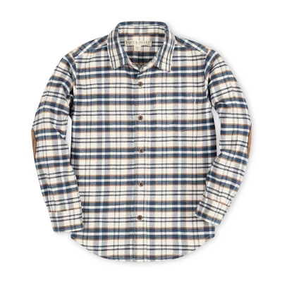 Hope & Henry Boys' Long Sleeve Plaid Flannel Button Down Shirt With Elbow Patches, Kids 9 Hope & Henry Boys' Long Sleeve Plaid Flannel Button Down Shirt With Elbow Patches, Kids - Image 7