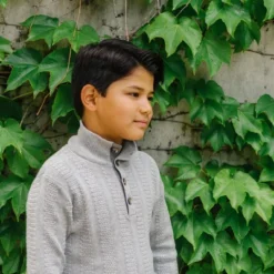 Hope & Henry Boys' Long Sleeve Mock Neck Cable Sweater With Elbow Patches, Infant -Hope & Henry Sales GUEST 292a3f61 337a 4baa a8ab c2b485283b26