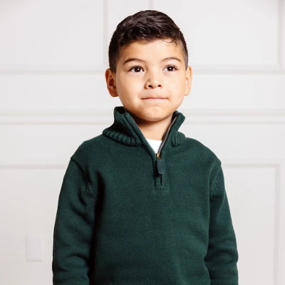 Hope & Henry Boys' Half Zip Pullover Sweater With Elbow Patches, Kids 5 Hope & Henry Boys' Half Zip Pullover Sweater With Elbow Patches, Kids - Image 3