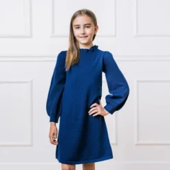 Hope & Henry Girls' Long Sleeve Ruffle Neck Sweater Dress, Toddler -Hope & Henry Sales GUEST 2e136c16 6a28 44f2 a1ac fb2f081b5ea7 1