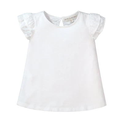 Hope & Henry Girls' Organic Cotton Knit Top With Woven Flutter Sleeves, Infant 9 Hope & Henry Girls' Organic Cotton Knit Top With Woven Flutter Sleeves, Infant - Image 7