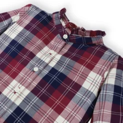 Hope & Henry Girls' Long Sleeve Ruffle Collar Button Down Shirt, Toddler