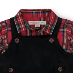 Hope & Henry Baby Organic Cotton Dapper Overall Set