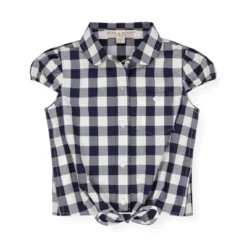Hope & Henry Girls' Organic Cotton Tie-Front Button Down Top, Infant -Hope & Henry Sales GUEST 37d0f952 50b5 4463 bddc c1486c262698