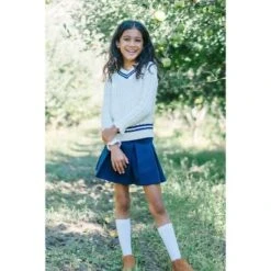 Hope & Henry Girls' Ponte Pleated Uniform Skort, Infant