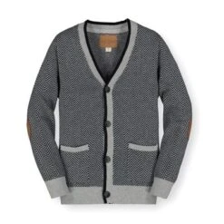 Hope & Henry Boys' Tipped Cardigan With Elbow Patches, Infant -Hope & Henry Sales GUEST 416036df b7b4 46c1 b05a 798e67a51d8c