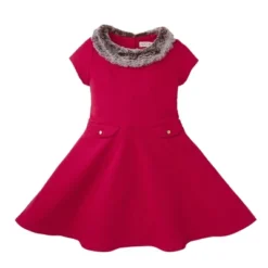 Hope & Henry Girls' Fit And Flare Ponte Dress With Faux Fur, Toddler -Hope & Henry Sales GUEST 448d2586 530e 41a0 91e5 8e6128a79b89