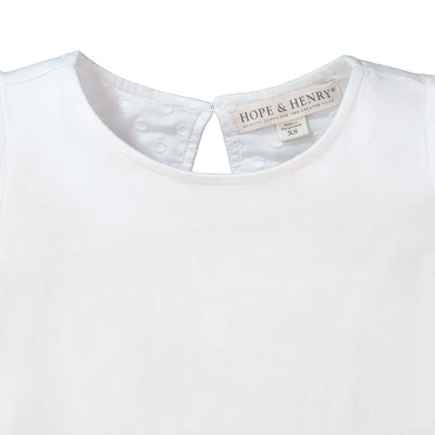 Hope & Henry Girls' Organic Cotton Knit Top With Woven Flutter Sleeves, Infant 3 Hope & Henry Girls' Organic Cotton Knit Top With Woven Flutter Sleeves, Infant