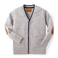 Hope & Henry Boys' Tipped Cardigan With Elbow Patches, Kids -Hope & Henry Sales GUEST 54fb8acb dec2 40b9 8575 d1d7402c8165