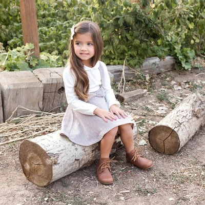 Hope & Henry Girl's Fleece Bow Front Suspender Skirt, Kids 3 Hope & Henry Girl's Fleece Bow Front Suspender Skirt, Kids