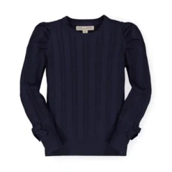 Hope & Henry Girls' Organic Cotton Puff Sleeve Sweater With Bows, Infant -Hope & Henry Sales GUEST 586fe7d6 7481 4d69 b579 81d2cc35298c