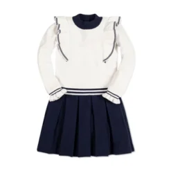 Hope & Henry Girls' Long Sleeve Mock Neck Ruffle Pinafore Sweater Dress, Toddler -Hope & Henry Sales GUEST 5da2b8f3 9b08 4355 a50e 58522b9c4284 1