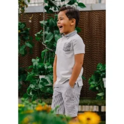 Hope & Henry Boys' Organic Cotton Short Sleeve Jersey Polo With Seersucker Trim, Kids -Hope & Henry Sales GUEST 5ffb8199 cc4c 414d 9477 1b3b14f62c27