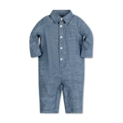 Hope & Henry Layette Baby Boy Long Sleeve Button Front Chambray Romper, Infant -Hope & Henry Sales GUEST 6360934d 033b 4d8d 9481 59065a39b975