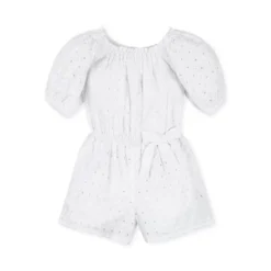 Hope & Henry Girls' Organic Cotton Puff Sleeve Eyelet Romper, Infant -Hope & Henry Sales GUEST 659d5352 9e9e 405d 9f3b b9a9658f4b6f