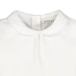 Hope & Henry Girls' Organic Cotton Knit Top With Woven Collar, Infant