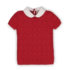 Hope & Henry Girls' Organic Cotton French Look Short Sleeve Sweater With Collar, Infant -Hope & Henry Sales GUEST 6b12fe13 d95f 4ca9 9492 e9a799dfdb82