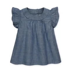 Hope & Henry Girls' Flutter Sleeve Chambray Top, Infant -Hope & Henry Sales GUEST 6c1d5541 d62b 4218 ae85 1e361ba6290c