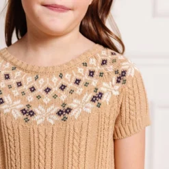 Hope & Henry Girls' Short Sleeve Fair Isle Cable Sweater Dress, Toddler -Hope & Henry Sales GUEST 74244aef 1175 44ec 8d44 f2cda0365165 1