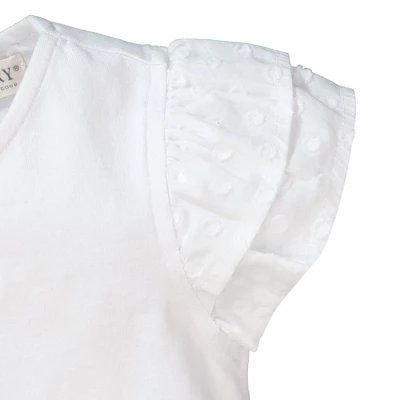 Hope & Henry Girls' Organic Cotton Knit Top With Woven Flutter Sleeves, Infant 4 Hope & Henry Girls' Organic Cotton Knit Top With Woven Flutter Sleeves, Infant - Image 2