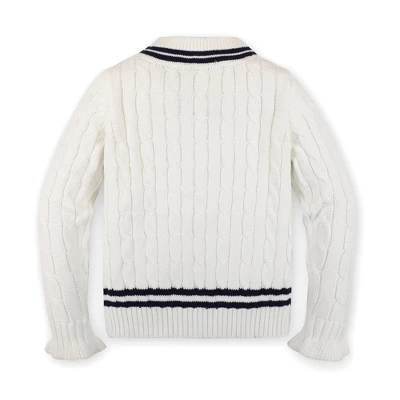 Hope & Henry Girls' Long Sleeve V-Neck Cricket Sweater, Kids 8 Hope & Henry Girls' Long Sleeve V-Neck Cricket Sweater, Kids - Image 6