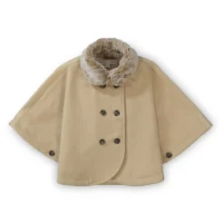 Hope & Henry Girls' Button Front Cape With Faux Fur Collar, Kids -Hope & Henry Sales GUEST 83aa271e a786 4fc8 a35f d734d9d7a16b