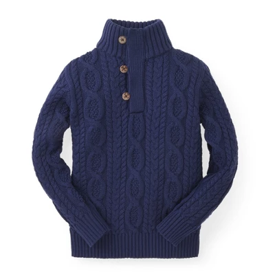Hope & Henry Boys' Mock Neck Cable Sweater With Buttons, Infant 7 Hope & Henry Boys' Mock Neck Cable Sweater With Buttons, Infant - Image 5