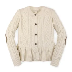 Hope & Henry Girls' Long Sleeve Peplum Cable Cardigan Sweater, Kids -Hope & Henry Sales GUEST 901d4477 93c8 49ac 8930 acad9e7cc18a