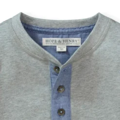 Hope & Henry Boys' Henley Tee With Rolled Sleeves, Infant