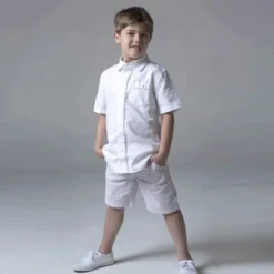 Hope & Henry Boys' Organic Cotton Seersucker Short, Toddler