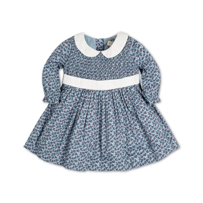 Hope & Henry Baby Girl Layette Long Sleeve Smocked Peter Pan Collar Dress, Infant 6 Hope & Henry Baby Girl Layette Long Sleeve Smocked Peter Pan Collar Dress, Infant - Image 4