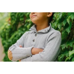 Hope & Henry Boys' Long Sleeve Mock Neck Cable Sweater With Elbow Patches, Infant -Hope & Henry Sales GUEST 95b55046 5a26 4504 8efe d97755278251