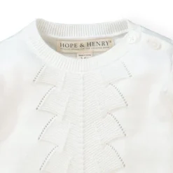 Hope & Henry Baby Sweater Gown And Bonnet Set