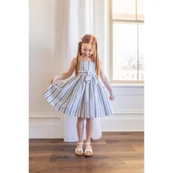 Hope & Henry Girls' Sleeveless Waist Sash Dress, Kids