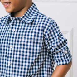 Hope & Henry Boys' Long Sleeve Stretch Poplin Roll-Up Button Down Shirt, Infant -Hope & Henry Sales GUEST ab65f61f fab7 404f 8bb3 fe2f6e61cd25