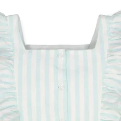 Hope & Henry Girls' Ruffle Sleeve Button Front Romper, Kids