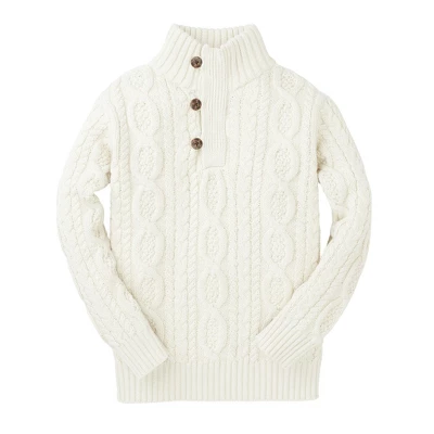 Hope & Henry Boys' Mock Neck Cable Sweater With Buttons, Infant 12 Hope & Henry Boys' Mock Neck Cable Sweater With Buttons, Infant - Image 10