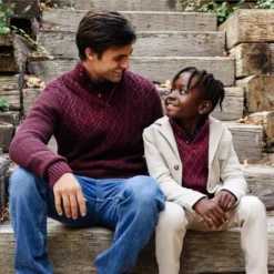 Hope & Henry Boys' Long Sleeve Mock Neck Cable Sweater With Flecks, Infant -Hope & Henry Sales GUEST b1475c87 f889 4ece 8f5c d10aac97ef06 1