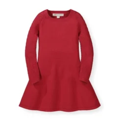 Hope & Henry Girls' Organic Cotton Skater Sweater Dress With Pointelle Sleeves, Infant -Hope & Henry Sales GUEST b45bb650 80b6 485d 896a af9762cde1c5