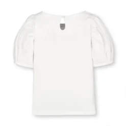 Hope & Henry Girls' Organic Cotton Bubble Sleeve Knit Top, Infant