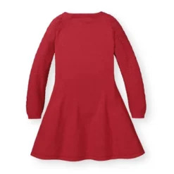 Hope & Henry Girls' Organic Cotton Skater Sweater Dress With Pointelle Sleeves, Infant -Hope & Henry Sales GUEST b9b45048 e70a 4b51 ad68 ed453d46cb17