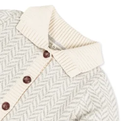 Hope & Henry Girls' Long Sleeve Flounce Collar Button Front Peplum Sweater, Infant